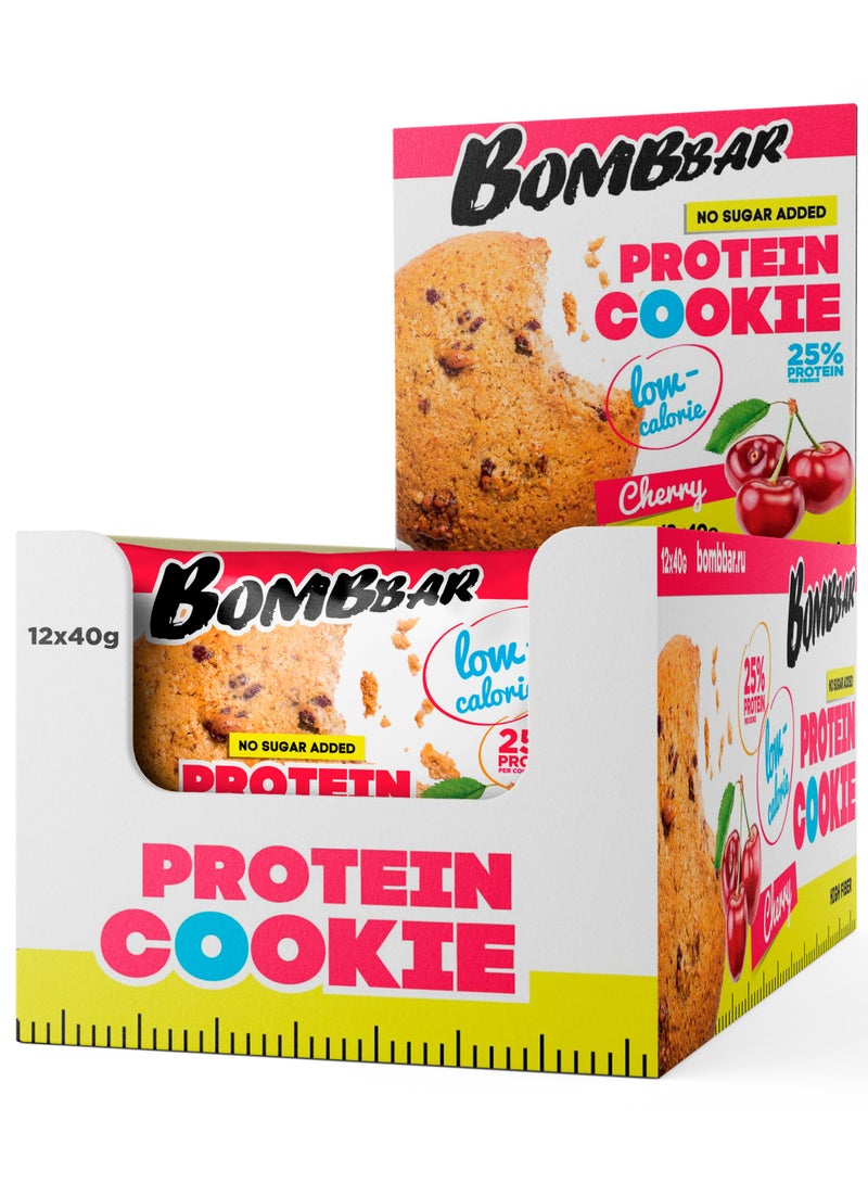 Low Calorie Protein Cookie Cherry Flavor No Sugar Added 12x40g