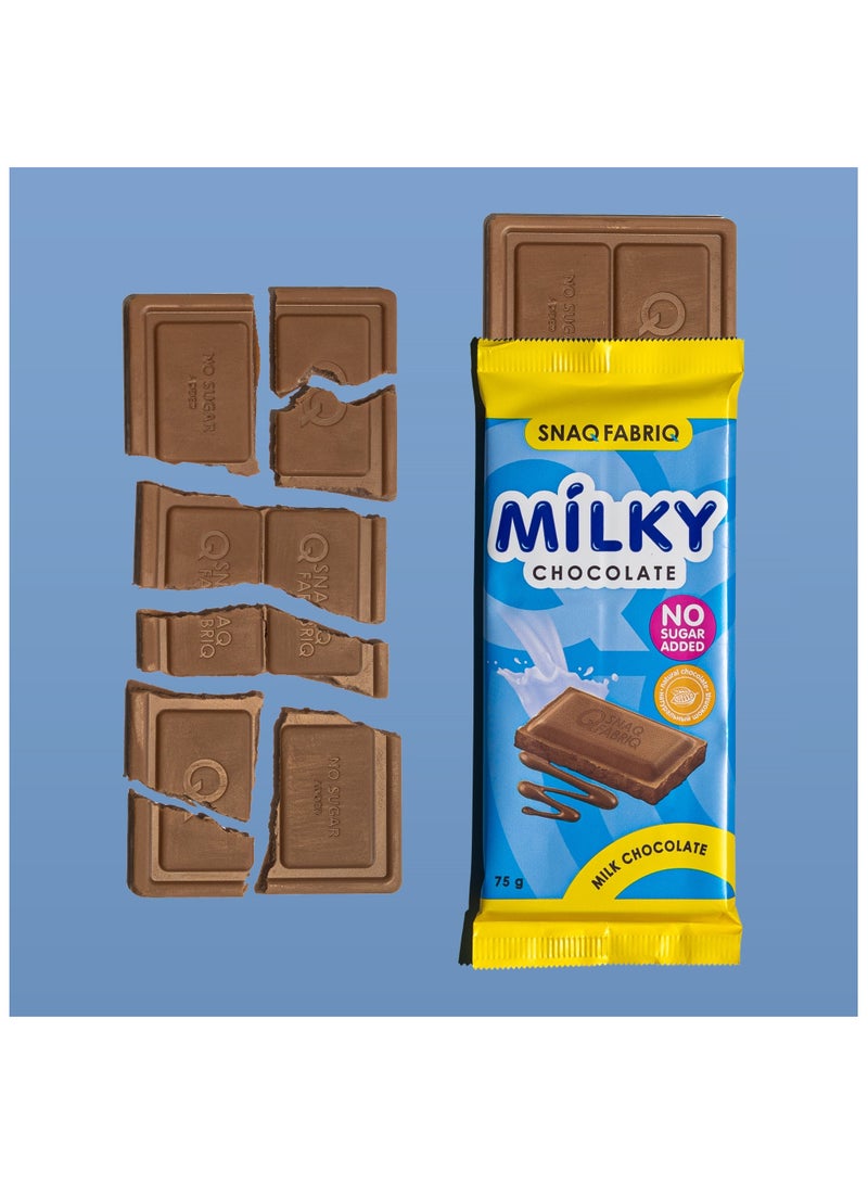 Milky Chocolate Bar with Milk Chocolate No Sugar Added 4x75g