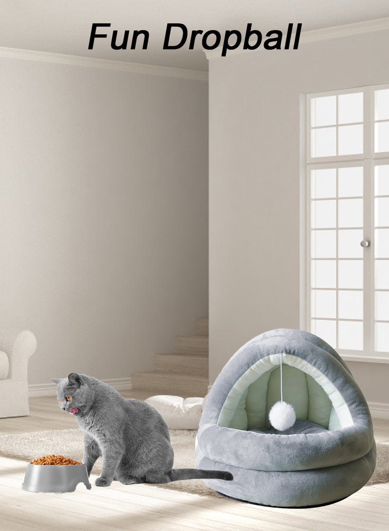 Cute Cat Kennel Semi-Enclosed Removable and Washable Winter Pet Supplies Pet Kennel Small Cat Warm Comfortable Pet Cat Bed Pet Nest Kitten Bed Pet Mattress