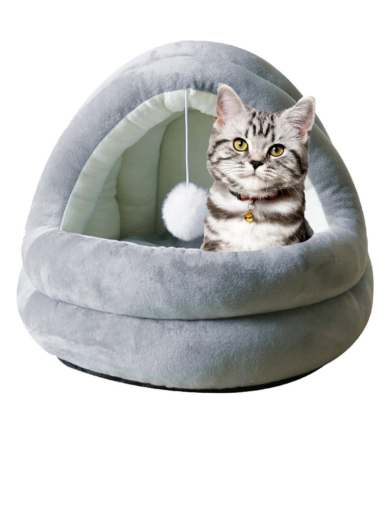 Cute Cat Kennel Semi-Enclosed Removable and Washable Winter Pet Supplies Pet Kennel Small Cat Warm Comfortable Pet Cat Bed Pet Nest Kitten Bed Pet Mattress