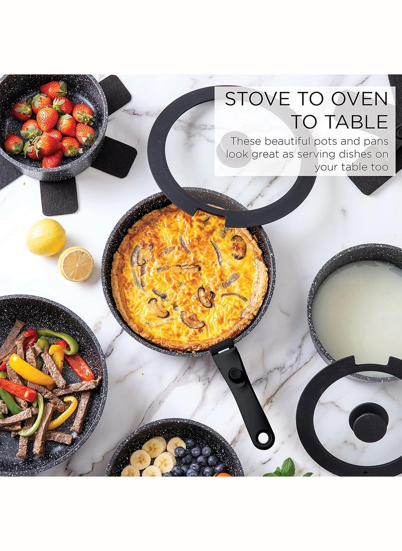 15-Piece Removable Medical Stone Non-Stick Pot and Pan Set