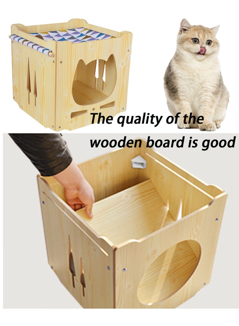 Cat Nest Cat Tree Four Seasons Universal Enclosed Stackable Cat House Hidden Cat Cave Cat Cage Cat Climbing Frame Cat Box Cabinet Cat Hideaway Wood Cabinet Indoor Pet House