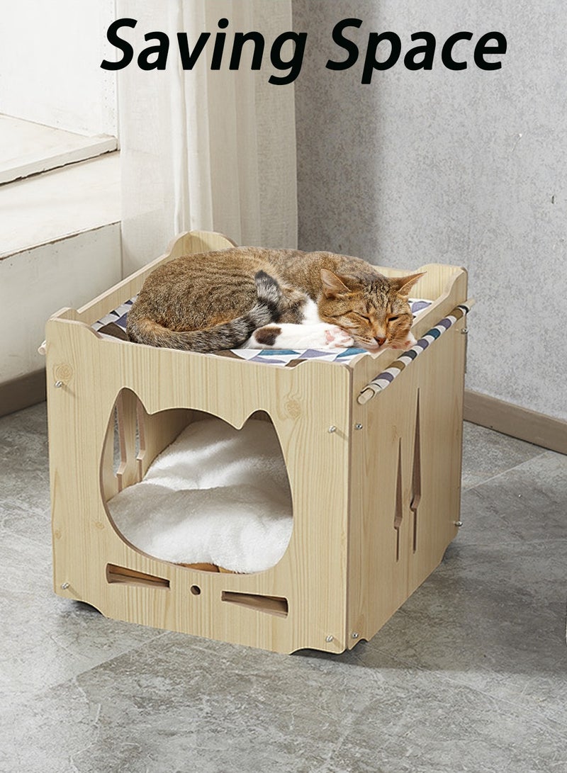 Cat Nest Cat Tree Four Seasons Universal Enclosed Stackable Cat House Hidden Cat Cave Cat Cage Cat Climbing Frame Cat Box Cabinet Cat Hideaway Wood Cabinet Indoor Pet House