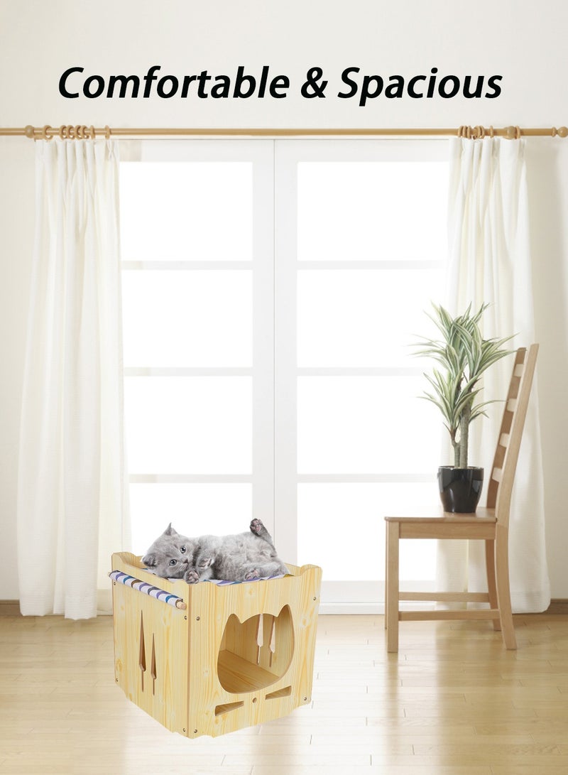 Cat Nest Cat Tree Four Seasons Universal Enclosed Stackable Cat House Hidden Cat Cave Cat Cage Cat Climbing Frame Cat Box Cabinet Cat Hideaway Wood Cabinet Indoor Pet House