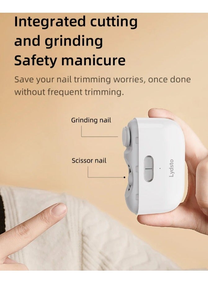 Lydsto-Electric Nail Cutter with LED Light, Automatic Nail Grinder, Trimmer for Baby, Manicure Tools, Nail Care, 2 in 1