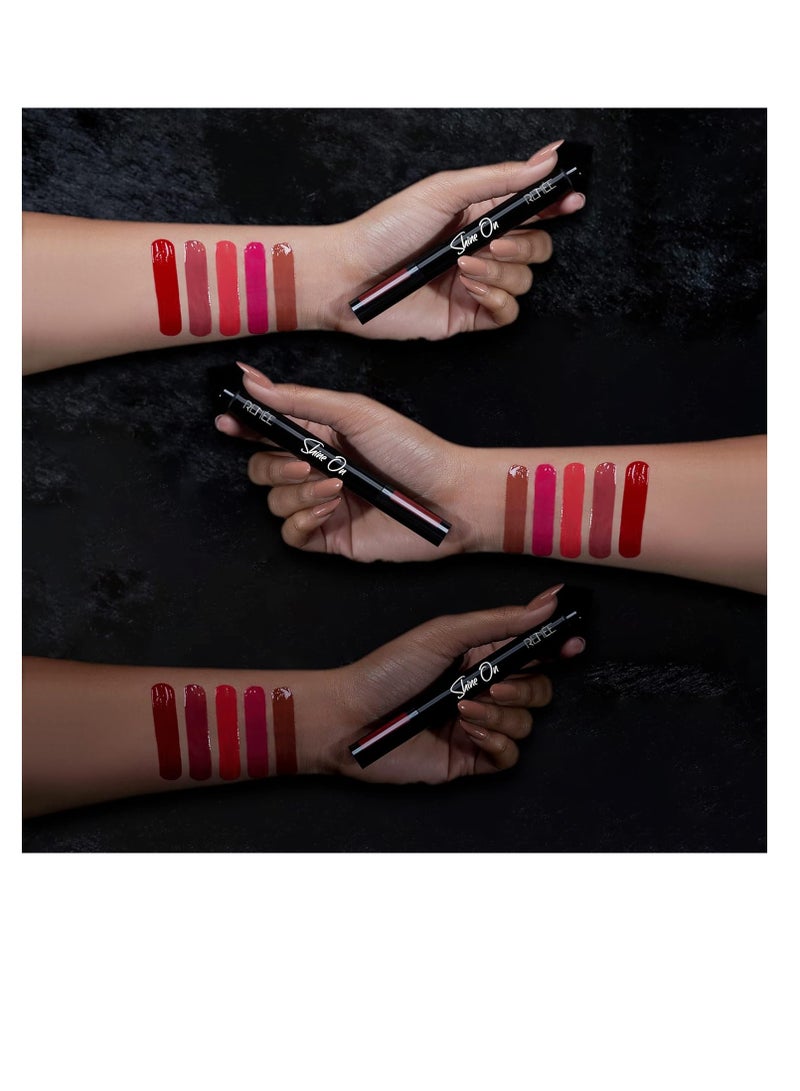 RENEE Shine on Lip Lacquer Nude 1.8ml Non Sticky and Non Drying Formula Long Lasting Moisturizing Effect Compact and Easy to Carry