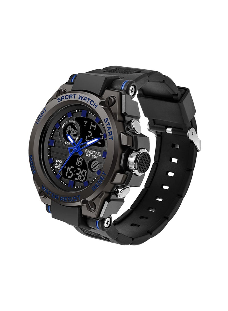 Military Watches for Men, Large Face Army Watch, Waterproof Tactical Watches Men Army Digital Sports Outdoor Stopwatch LED Survival Tough Electronic Alarm Clock Black Gold Wrist Watch