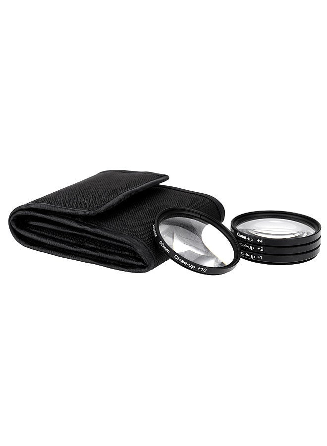 52mm Macro Close-Up Filter Set +1 +2 +4 +10 with Pouch for Nikon D7200 D5200 D3200 D3100 Canon Sony Pentax DSLRs