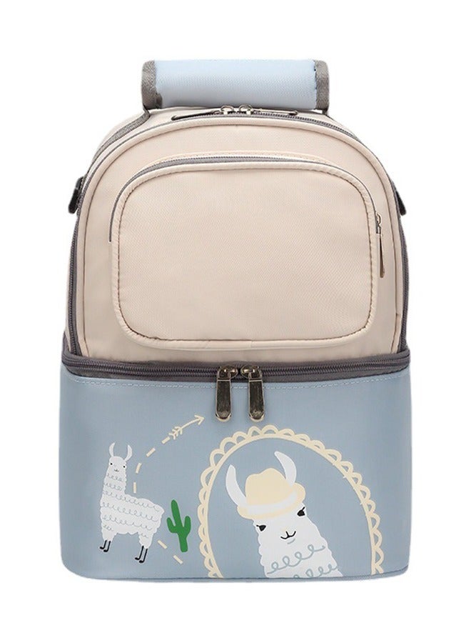 Breastmilk Bottles Cooler Bag,Nylon Breast Pump Bag Backpack with Cooler Compartment,Double Layer Breast Pump Carrying Bag for Nursing Moms,Fits 6 Bottles