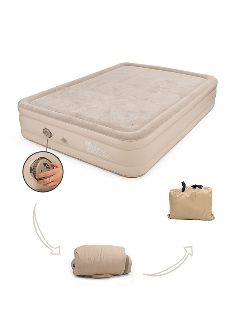 Air Bed Inflatable Inflatable Mattress Quick Self Inflation Deflation Air Mattress Blow Up Bed for Home Portable Camping Travel 198*152*40cm