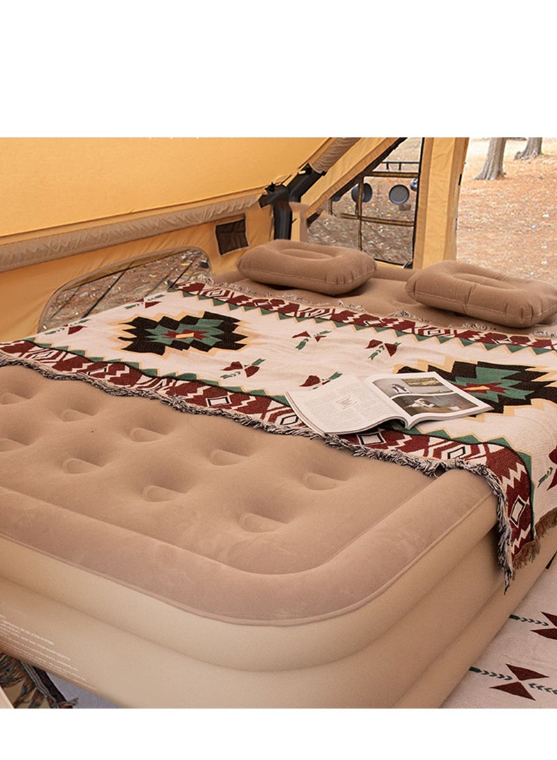 Air Bed Inflatable Inflatable Mattress Quick Self Inflation Deflation Air Mattress Blow Up Bed for Home Portable Camping Travel 198*152*40cm