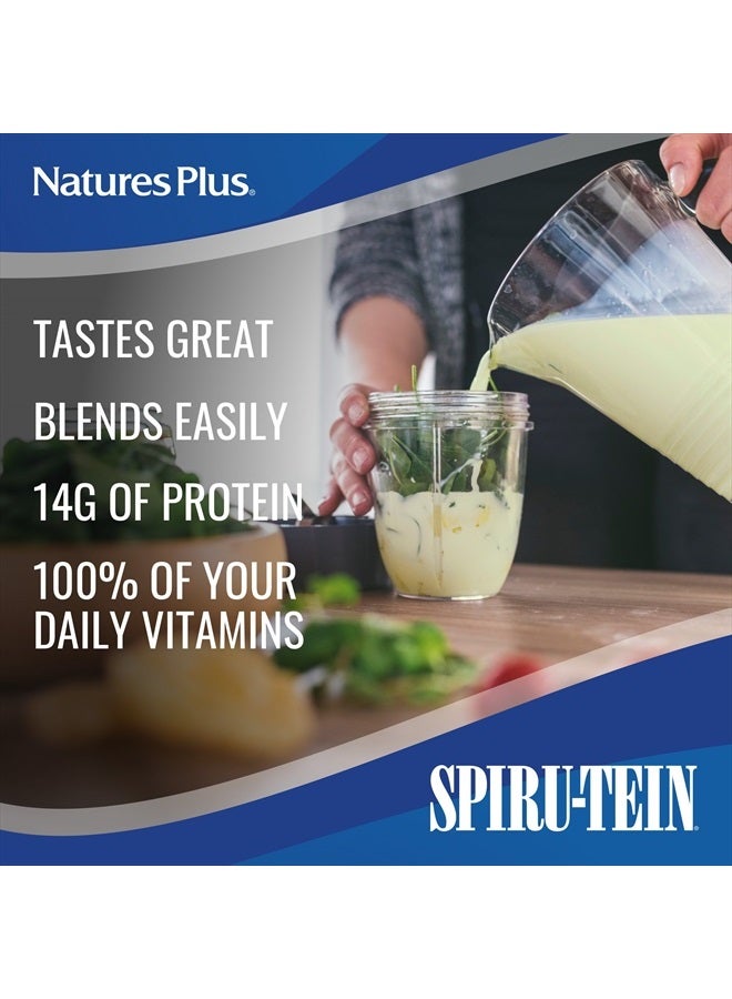 NaturesPlus SPIRU-TEIN Shake - Banana Flavor - 2.4 lbs, Spirulina Protein Powder - Plant Based Meal Replacement, Vitamins & Minerals For Energy - Vegetarian, Gluten-Free - 32 Servings