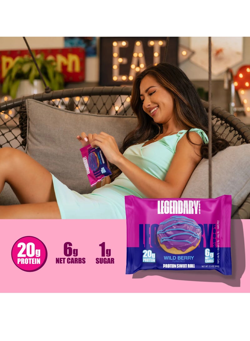 LGD Protein Sweet Roll 67g Wild Berry (1x8)