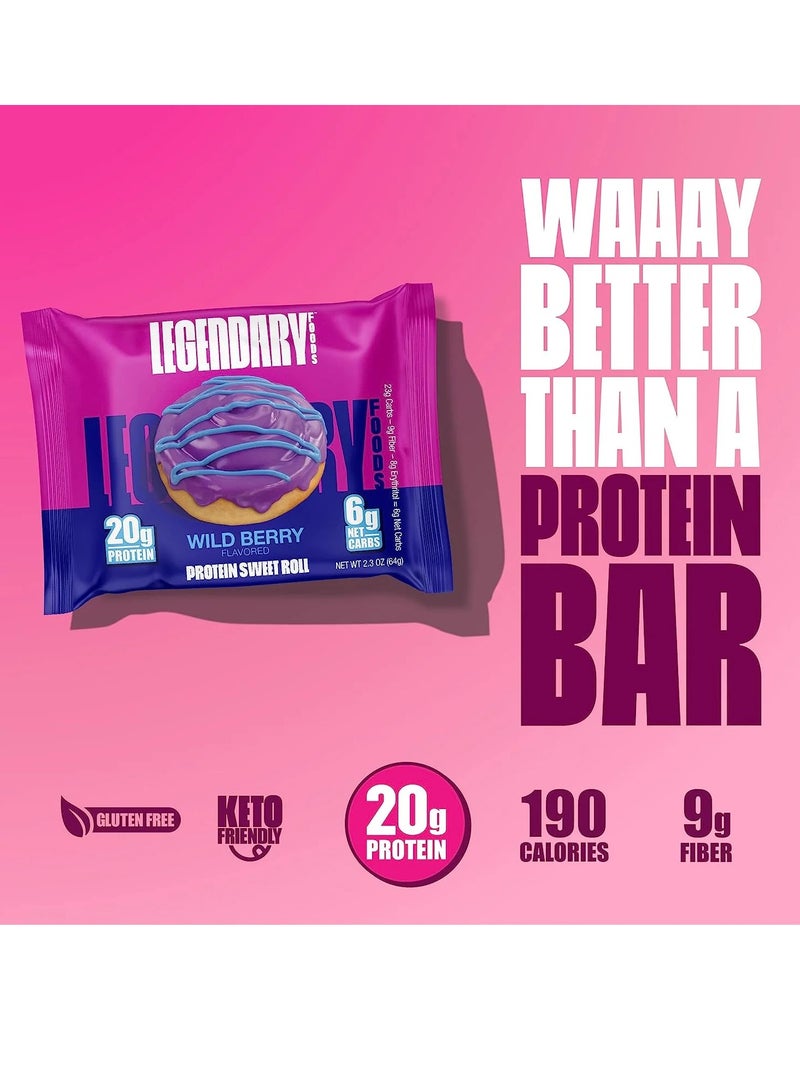 LGD Protein Sweet Roll 67g Wild Berry (1x8)