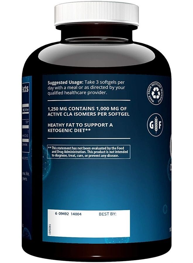 CLA 1250mg - High Potency 80% CLA = 1000mg CLA per Gel Cap 90 gels