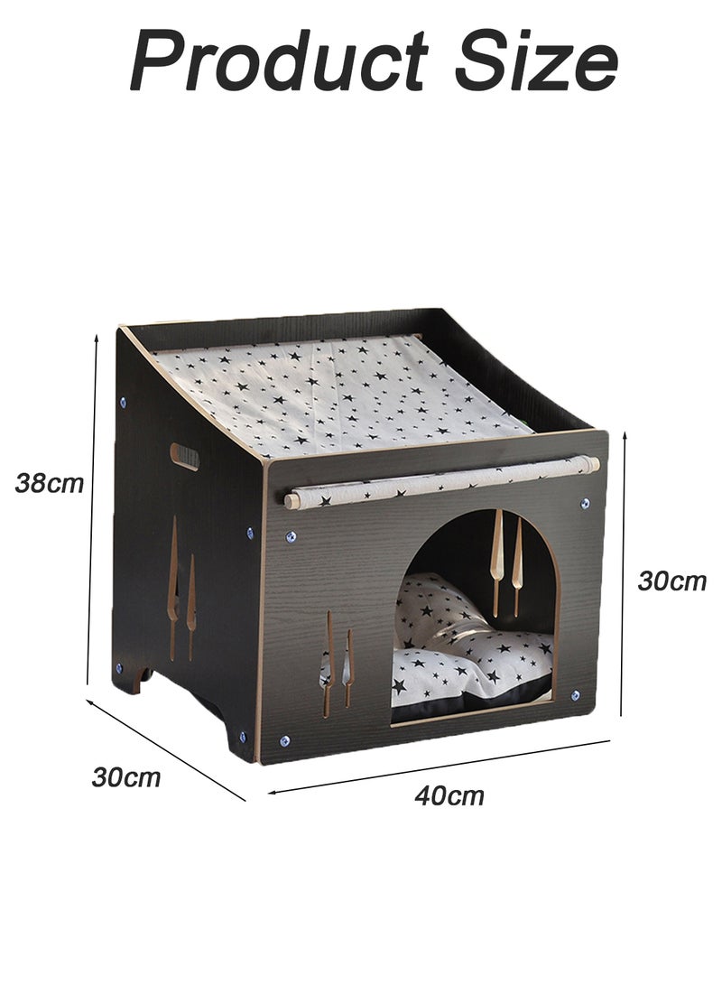 Wooden Pet House Cat Nest Universal Enclosed Cat House Hidden Cat Cave Cat Cage Cat Climbing Frame Cat Box Cabinet Cat Hideaway Wood Cabinet Indoor Pet House