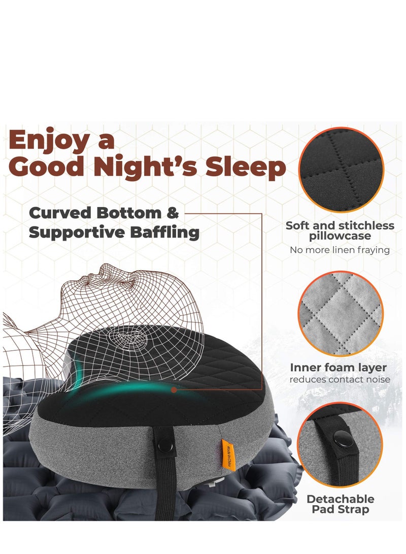 Camping Pillow with Removable Cover, Inflatable Pillow for Backpacking, Ultralight Inflatable Camp Pillows for Sleeping Portable Compact Pillow for Hiking Travel