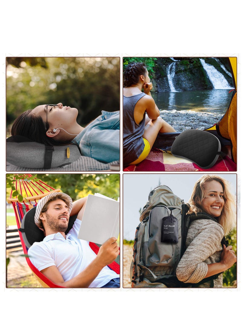 Camping Pillow with Removable Cover, Inflatable Pillow for Backpacking, Ultralight Inflatable Camp Pillows for Sleeping Portable Compact Pillow for Hiking Travel