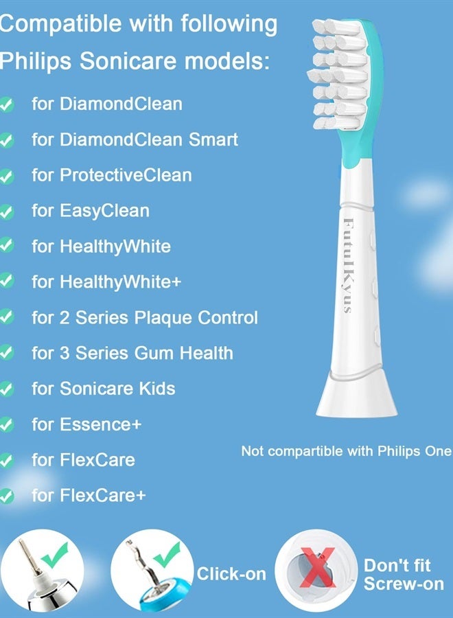 Kids Replacement Heads for Philips Sonicare: 7+ Child Soft Electric Toothbrush Standard Children Brush Head for Boy Girl, Pink & Blue 4 Pack