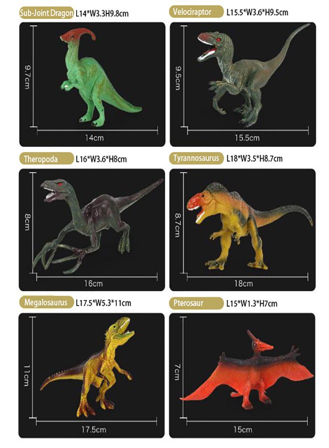 Interactive Dinosaur Book with 12 Realistic Dinosaur Figures, Learning Educational Toys for Kids
