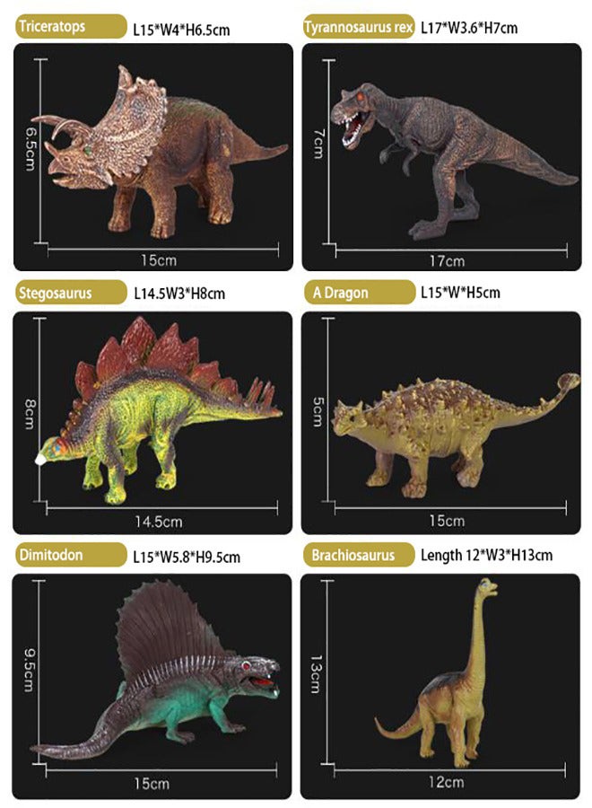 Interactive Dinosaur Book with 12 Realistic Dinosaur Figures, Learning Educational Toys for Kids