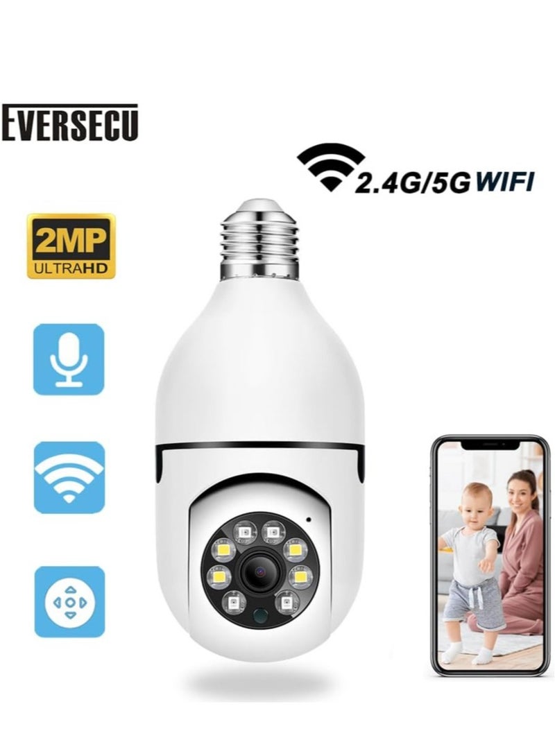 4Pack HD 1080P Wireless Light-Bulb Security Camera, Work with 2.4ghz&5ghz WiFi, Motion Auto Tracking, 2 Way Audio, Spotlight Night Vision, E27 Screw-in CCTV Camera (4pcs)