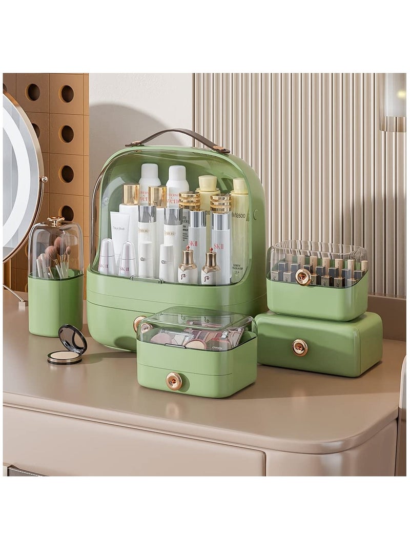 5 in 1 makeup organizer Box,skincare organizers ​with drawer，Waterproof, dustproof, make up organizers and storage drawers，Suitable for bathroom countertop, bedroom dresser