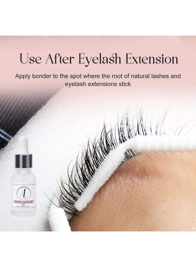 Lash Bonder For Eyelash Extensions Super Bonder For Lash Extension Glue Accelerator Water Oil Proof Lash Sealant For Eyelash Extensions 15Mlaloe