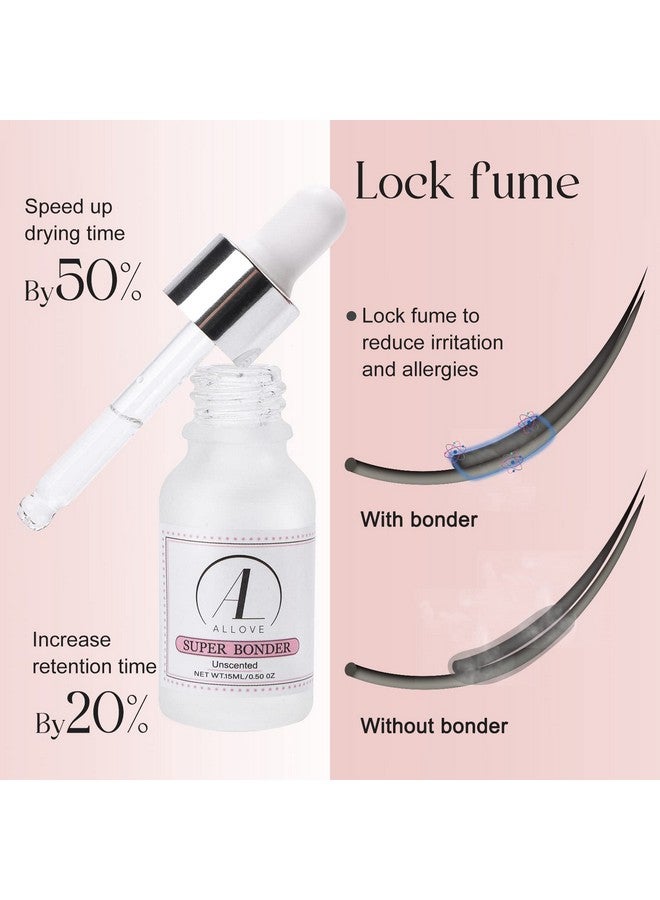 Lash Bonder For Eyelash Extensions Super Bonder For Lash Extension Glue Accelerator Water Oil Proof Lash Sealant For Eyelash Extensions 15Mlaloe