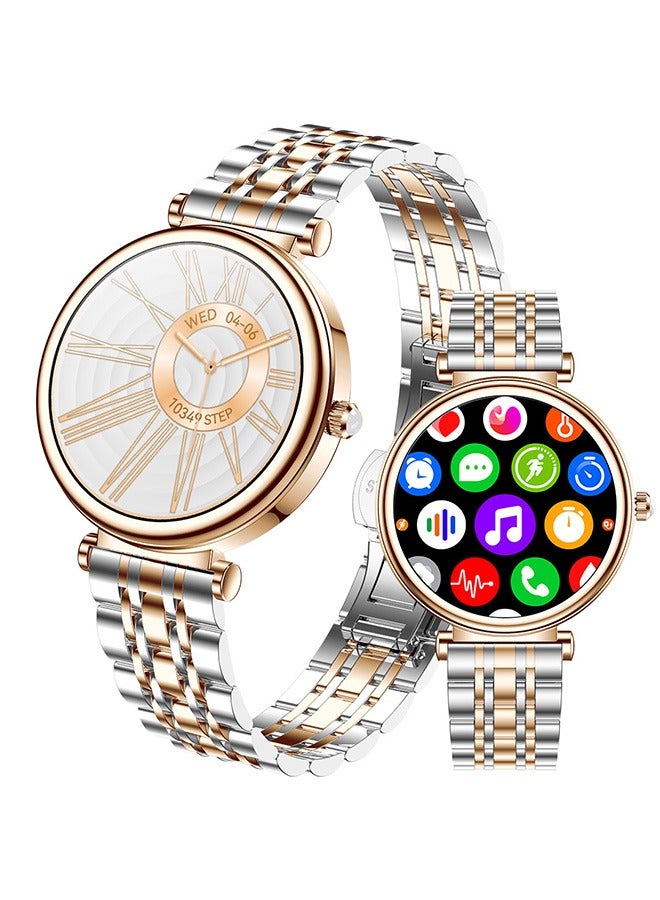 Smart Watches for Women with Diamonds, 1.27”HD Screen Bluetooth Smartwatch for Android iOS Phones, Waterproof Fitness Activity Trackers with Heart Rate/SpO2/BP/Sleep Monitor