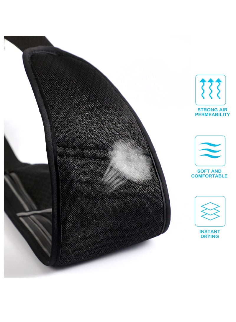 Running Waist Pack for Men/Women, Large Capacity Runner Waist Pack with 4 Pocketsfor Jogging, Walking, Cycling, Workout, Reflective No Bounce Waist Bag, Easy Carry Large Phones (black)