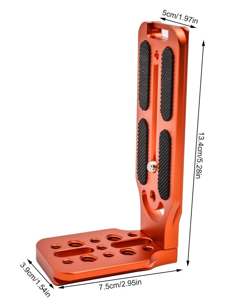 DSLR Camera L Bracket Quick Release Plate Vertical Horizontal Switching Tripod Quick Release Board Compatible with Canon / Nikon / Sony / DJI / Osmo / Ronin / Zhiyun Stabilizer Tripod Monopod (Orange)
