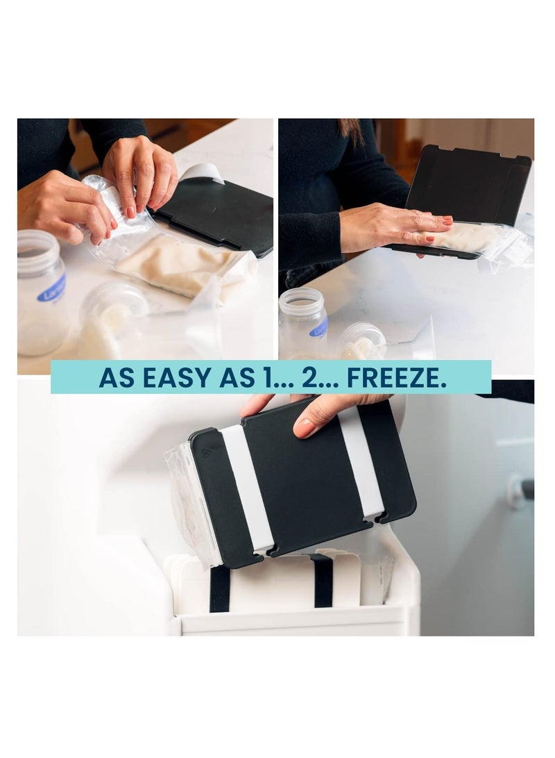 SYOSI, Freeze Flat Organizer for Freezing Storaging of Breast Milk Bags, Use Compression to Reduce Leaks and Double Storage Capacity, Space Saving