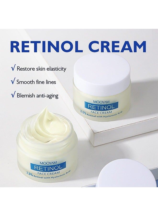 Retinol Face Cream- Anti-Wrinkle Anti Aging, Hyaluronic Acid Active Retinol Cream 50g