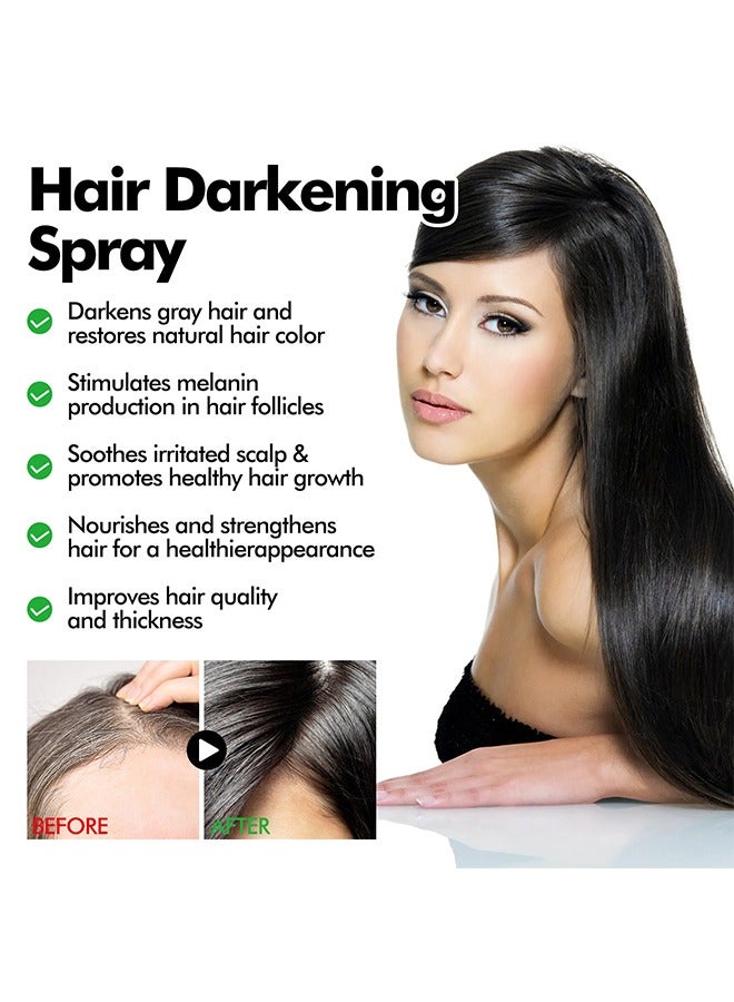 Hair Darkening Spray - Darkenal Anti Greying Hair Serum, 2% Greyverse, Melanin Synthesis, Naturally Pigmented,Hair black,Thinning And Shiny, No Synthetic Colours 100Ml