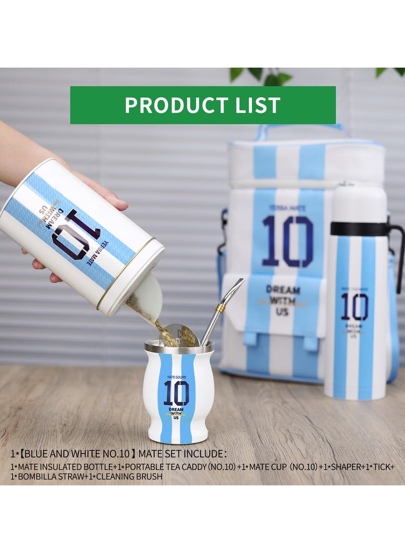 CUOPRU Yerba Mate Cup Set ,Argentina Captain No.10 Style