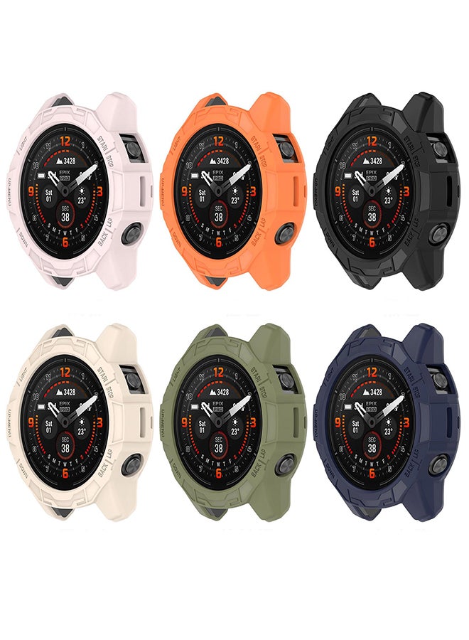 [ Pack of 6 ] Case For Garmin EPIX Pro 47mm/Fenix 7 Pro/Fenix7- Soft TPU Protective Watch Case Cover Replacement Smart Watch Accessories - Multi