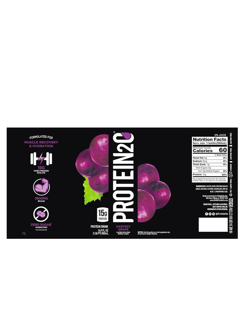 Protein2o Infused Water Harvest Grape 500ml Pack of 12