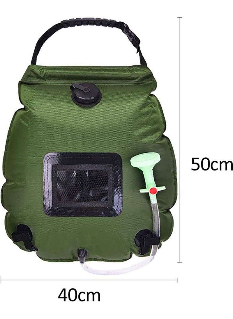 Shower Bag 5 Gallons/20L Portable Camping Shower Bag Solar Bath Bags with Removable Hose and On-Off Switchable Shower Head for Summer Camping Beach Swimming Outdoor Traveling Hiking