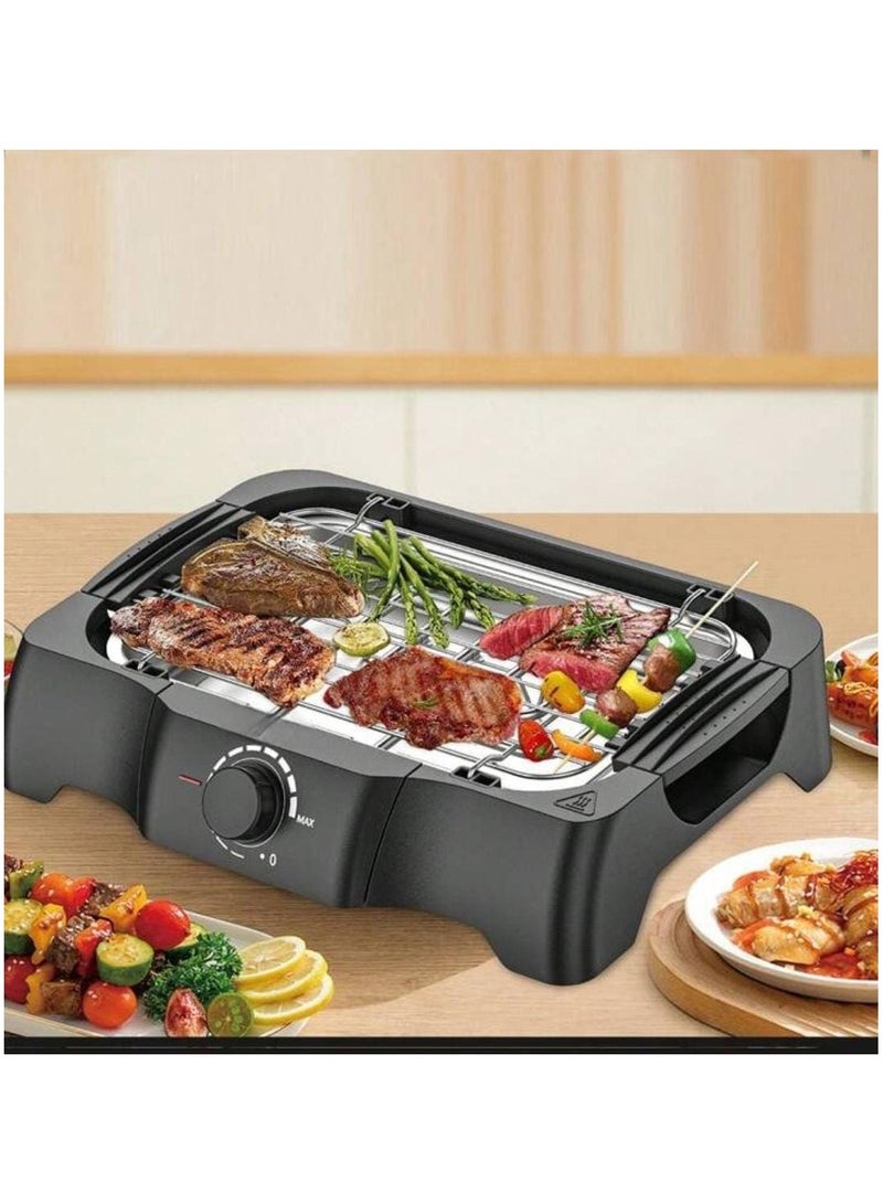 Electric Barbecue Grill, Non Stick Barbecue Griller Machine 5-level Adjustable 1500W Household Electric BBQ Grill Camping Cooking and Barbecue Grill Indoor Barbecue Grill Easy to Clean