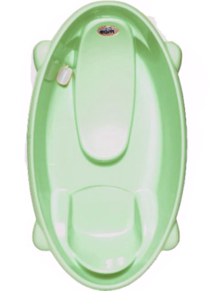 Bollicina Baby Bath Tub - Green, 1 Piece - From 0 To 12 Months, Support Feet And Plug To Drain The Water, Newborn Bath Tub For Baby, Portable Baby Bathtub, Made In Italy