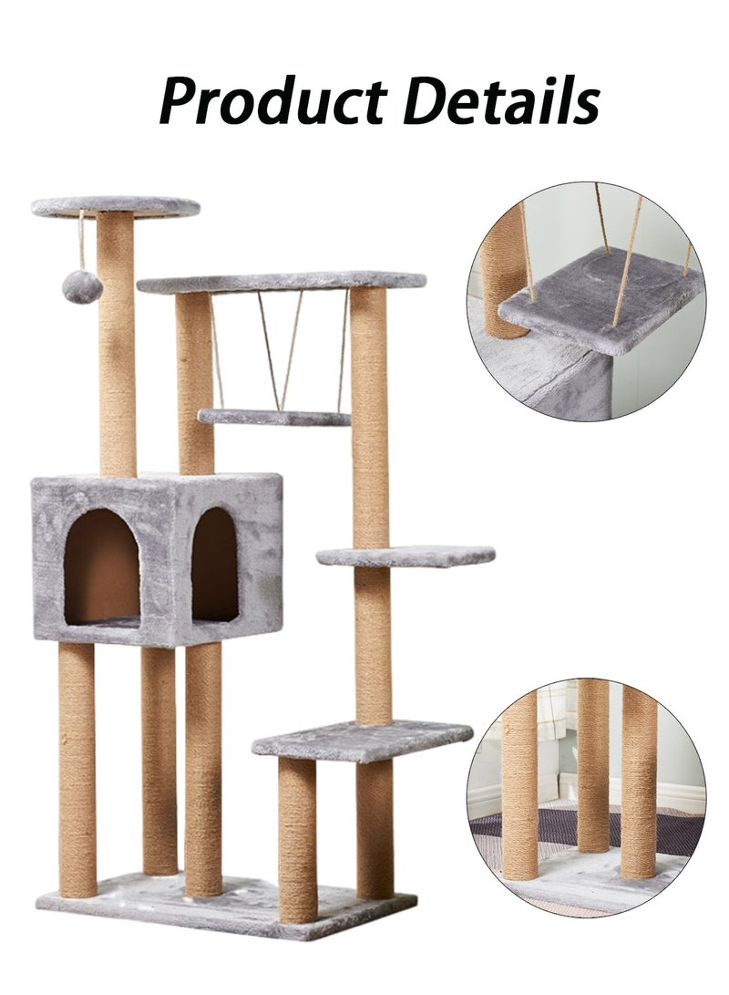 Cat Tree Cat Tower for Indoor Cats Activity Centre Cat Climbing Tree with Cat House Cat Toys Scratching Board Cat Scratching Post Cat Jumping Platform