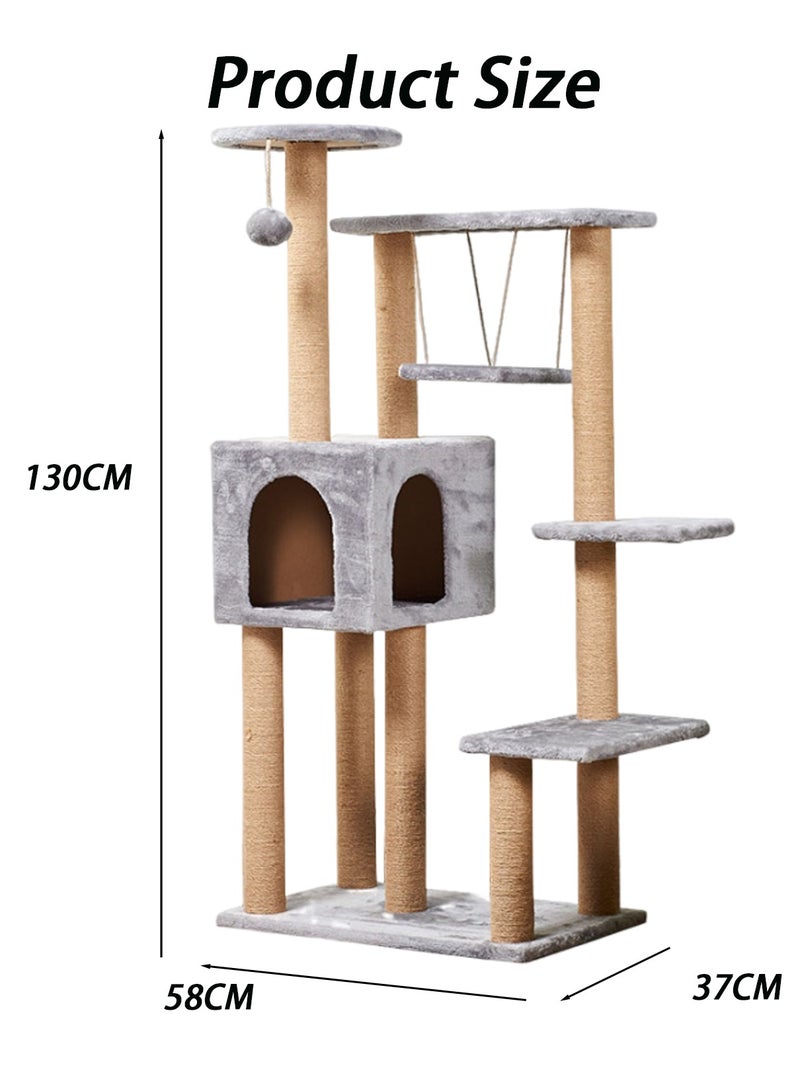 Cat Tree Cat Tower for Indoor Cats Activity Centre Cat Climbing Tree with Cat House Cat Toys Scratching Board Cat Scratching Post Cat Jumping Platform