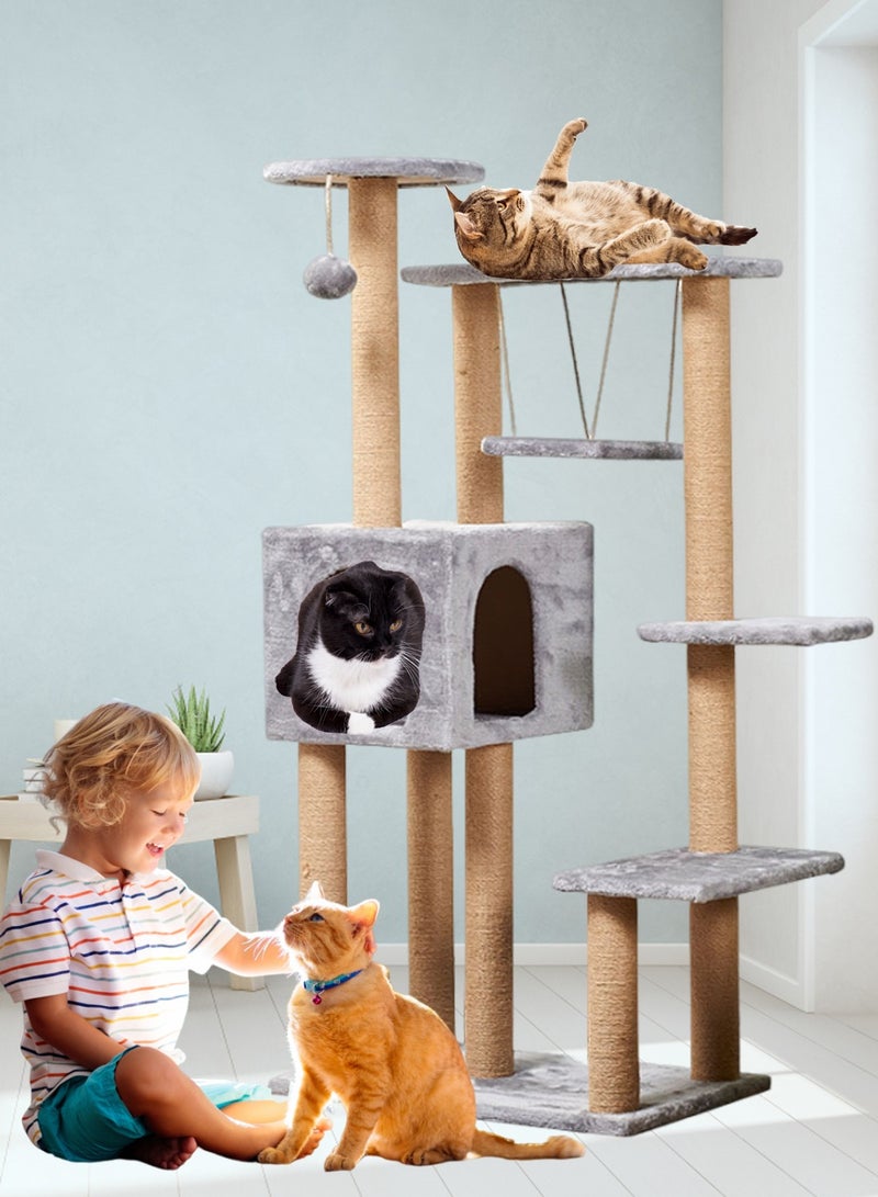 Cat Tree Cat Tower for Indoor Cats Activity Centre Cat Climbing Tree with Cat House Cat Toys Scratching Board Cat Scratching Post Cat Jumping Platform
