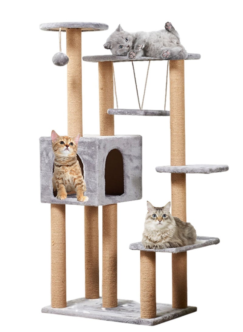 Cat Tree Cat Tower for Indoor Cats Activity Centre Cat Climbing Tree with Cat House Cat Toys Scratching Board Cat Scratching Post Cat Jumping Platform