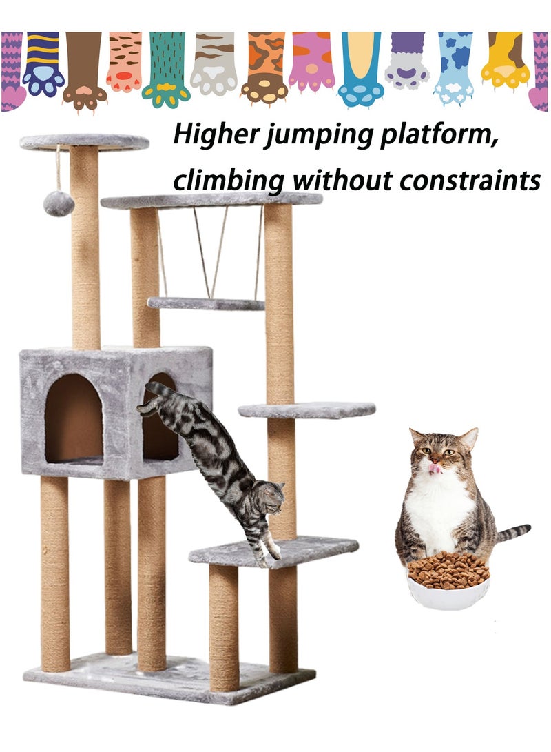 Cat Tree Cat Tower for Indoor Cats Activity Centre Cat Climbing Tree with Cat House Cat Toys Scratching Board Cat Scratching Post Cat Jumping Platform