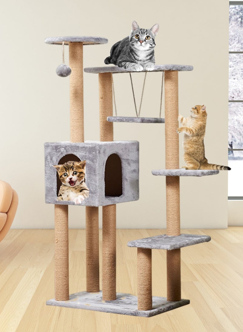 Cat Tree Cat Tower for Indoor Cats Activity Centre Cat Climbing Tree with Cat House Cat Toys Scratching Board Cat Scratching Post Cat Jumping Platform