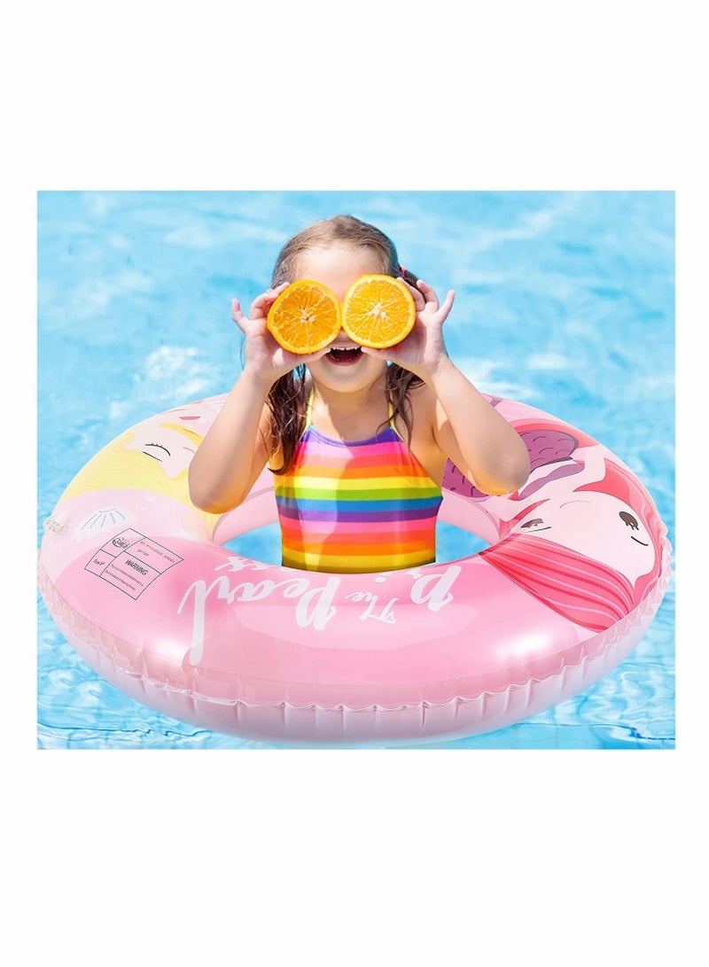 Inflatable Swim Rings, Cartoon Inflatable Round Swimming Float Ring Floatie Water Fun Beach Party Swim Pool Toys with Repair Patch for Kids Adults