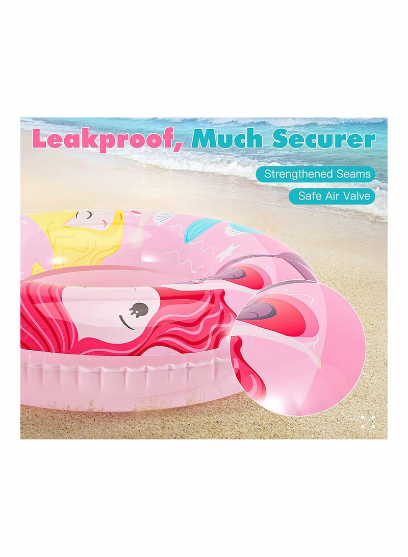 Inflatable Swim Rings, Cartoon Inflatable Round Swimming Float Ring Floatie Water Fun Beach Party Swim Pool Toys with Repair Patch for Kids Adults