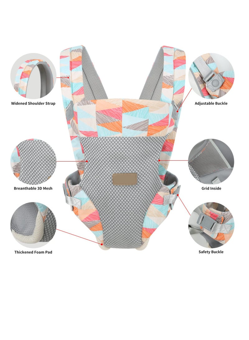 Newborn Baby Wrap Carrier, Adjustable Baby Carrier for Newborn to Toddler with Lumbar Support (7-45 Pounds) 3D Mesh Breathable Baby Holder Carrier for Toddler Infant